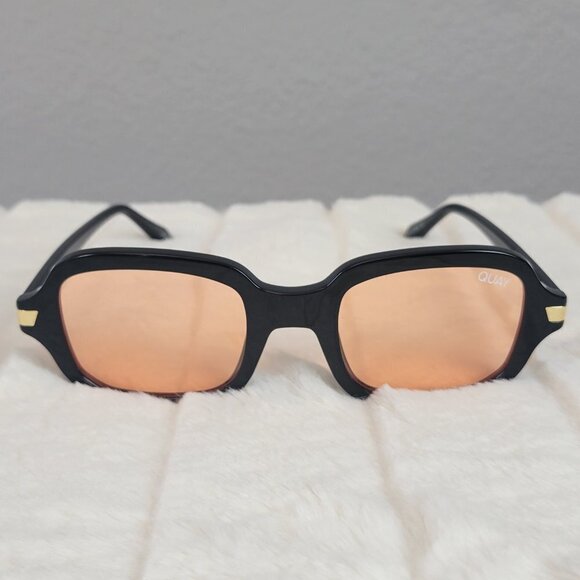 QUAY // ltd ed retro inspired rectangular frame orange lens throwback sunglasses main image 7